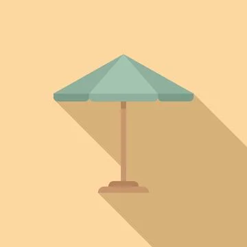 Outdoor parasol icon flat vector. Metal summer plan Illustrazione stock