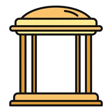 Outdoor pavilion structure vector icon showcasing architecture Stock Illustration
