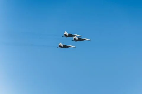 Outdoor performance of air force - Poland's military forces during an open-air Stock Photos