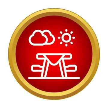 Outdoor picnic table icon representing summer recreation Stockillustratie
