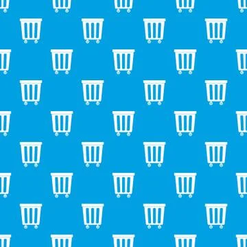 Outdoor plastic trash can pattern seamless blue 스톡 일러스트