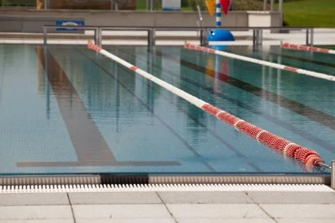 Outdoor pool lanes. Stock Photos