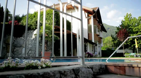 Outdoor Poolside Stock Footage 36052975