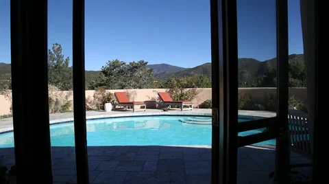 Outdoor Poolside Stock Footage 40814693