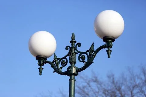 Outdoor post lanterns for lighting Stock Photos