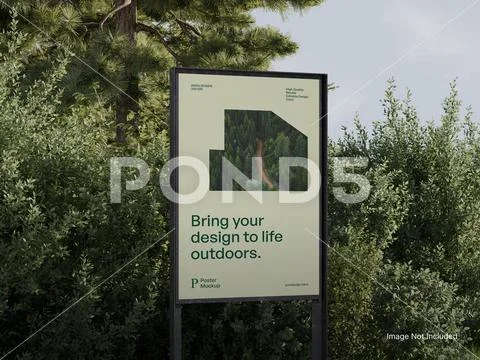 Outdoor Poster Mockup in Nature PSD Template