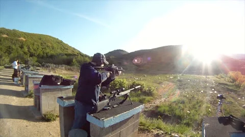 Outdoor range shooter Stock Footage 25007110