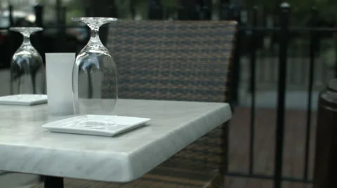 Outdoor Restaurant Cafe Table Vídeo Stock 61242739