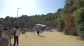 Outdoor restaurant in Park Guell, Barcelona 4k or 4k+ Resolution