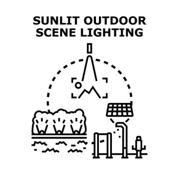 Outdoor scene lighting concept for design illustration Stock Illustration