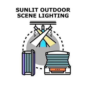 Outdoor scene lighting enhancing event ambiance Stock Illustration
