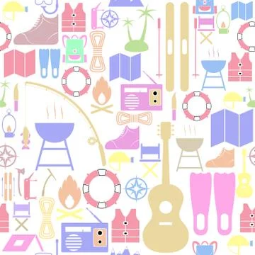 Outdoor seamless pattern background icon. Stock Illustration