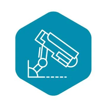 Outdoor security camera icon, outline style Illustrazione stock