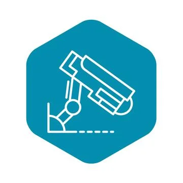 Outdoor security camera icon, outline style Illustrazione stock