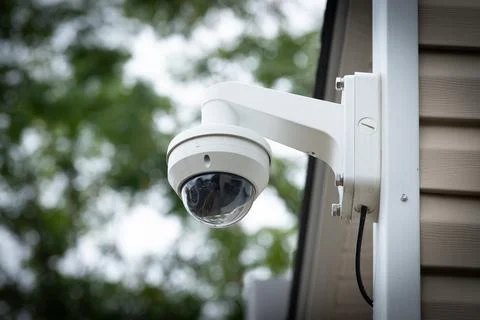 Outdoor security camera video control Stock Photos