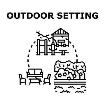 Outdoor setting leisure place vector icon illustration Stock-Illustration
