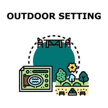 Outdoor setting planning and design concepts Stock Illustration