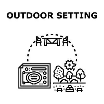 Outdoor setting planning and design concepts Stock Illustration
