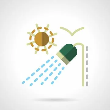 Outdoor shower flat color vector icon Stock Illustration