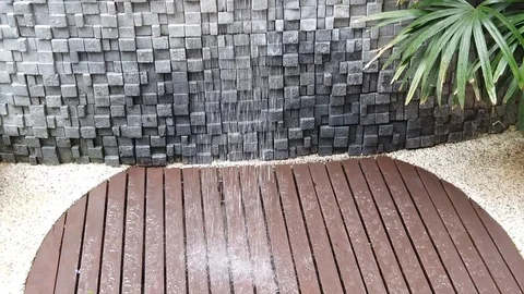 Outdoor shower by the pool Stock Footage 104651978