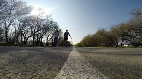Outdoor Skating from Floor view 스톡 동영상 36188883