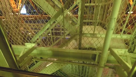 Outdoor snow viewed inside an elevator ride in Sapporo, Japan Stock Footage 151462685