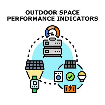 Outdoor space performance indicators measuring data analytics イラスト素材
