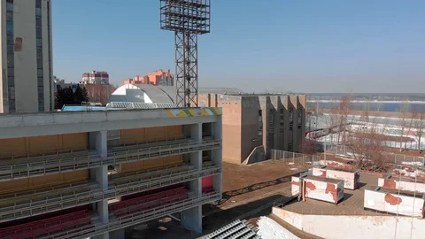 Outdoor stadium in spring Stock Footage 106915307