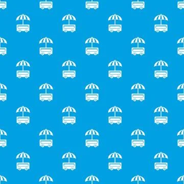 Outdoor stall pattern vector seamless blue Stock Illustration