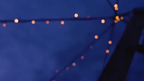Outdoor String Lights Decoration Stock Footage 221851277