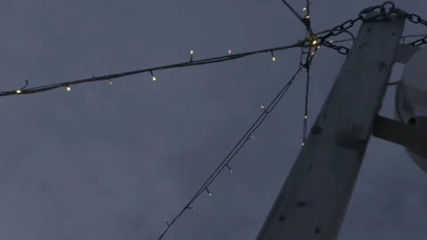 Outdoor String Lights Decoration - No LUT Version Stock Footage 221854934