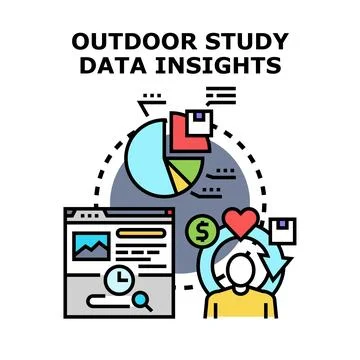 Outdoor study data insights deriving analytics information Stock Illustration