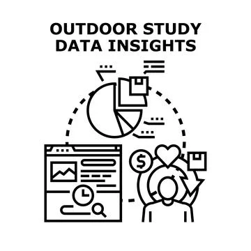 Outdoor study data insights deriving analytics information Stock Illustration