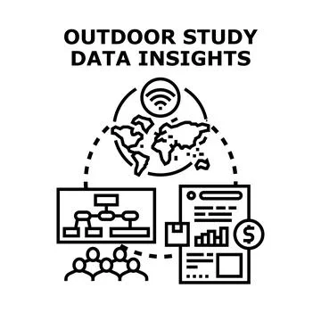 Outdoor study data insights global analytics concept Stock Illustration