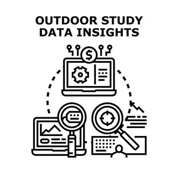 Outdoor study data insights marketing analysis concept Stock Illustration