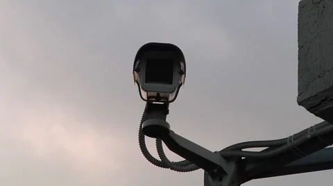 Outdoor Surveillance camera, CCTV camera. Stock Footage