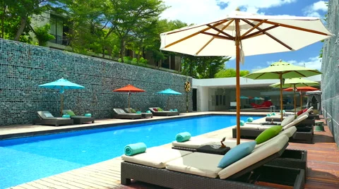 Outdoor swimming pool Stock Footage 64726736