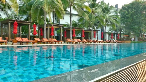Outdoor swimming pool Video stock 64958696