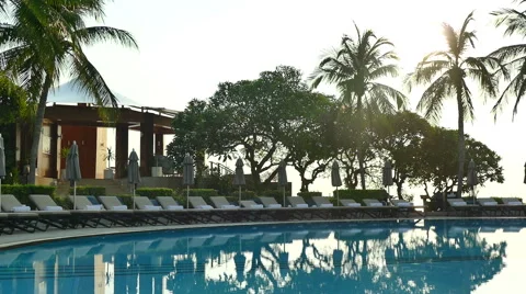 Outdoor swimming pool Stock Footage 65147918
