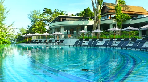 Outdoor swimming pool Video stock 65206413