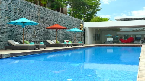 Outdoor swimming pool Stock Footage 65206477