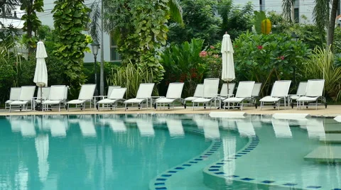 Outdoor swimming pool Video stock 65207341