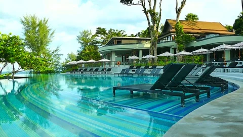 Outdoor swimming pool Stock Footage 76305320