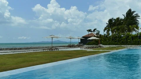Outdoor swimming pool Stock Footage 76306586