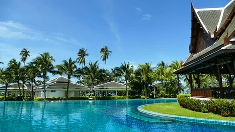 Outdoor swimming pool Stock Footage 76306614