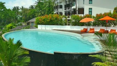 Outdoor swimming pool Stock Footage 107653587