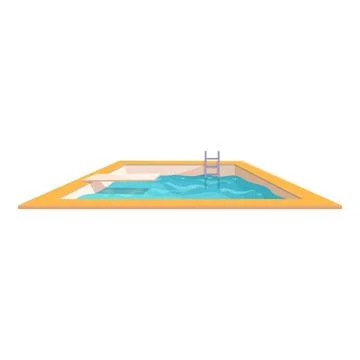 Outdoor swimming pool inviting for a refreshing swim on summer day Stock Illustration