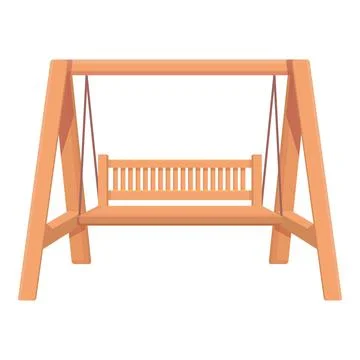 Outdoor swing icon cartoon vector. Garden bench Stock Illustration