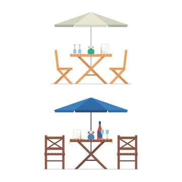 Outdoor Table and Chairs Stock Illustration