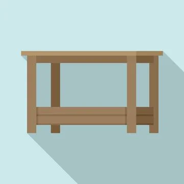 Outdoor table icon, flat style Stock Illustration
